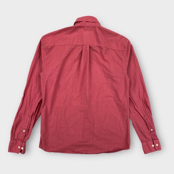 $115 Johnnie O Hangin Out Mens Small Brodie Pink Red Woven Textile Button Down - Picture 7 of 11